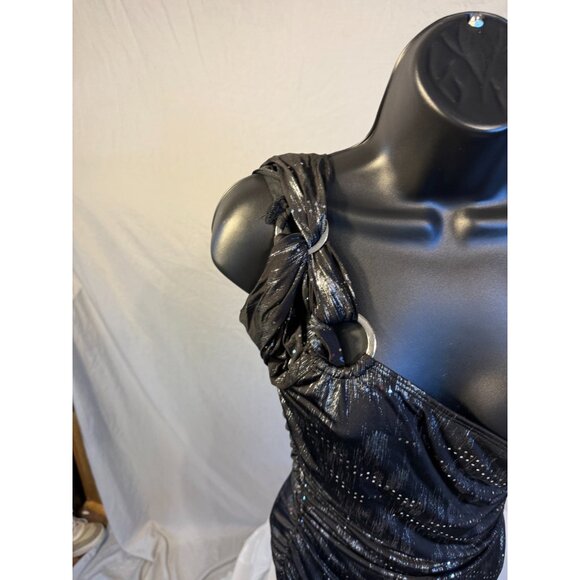 Y2K Taboo Going Out Mini Dress Black Sparkles Bling Womens Juniors Medium M 7/9 - Picture 2 of 4